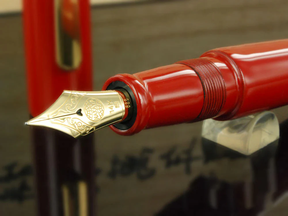 Nakaya Writer Piccolo Shu Fountain Pen, Ebonite Urushi lacquer - Image 5