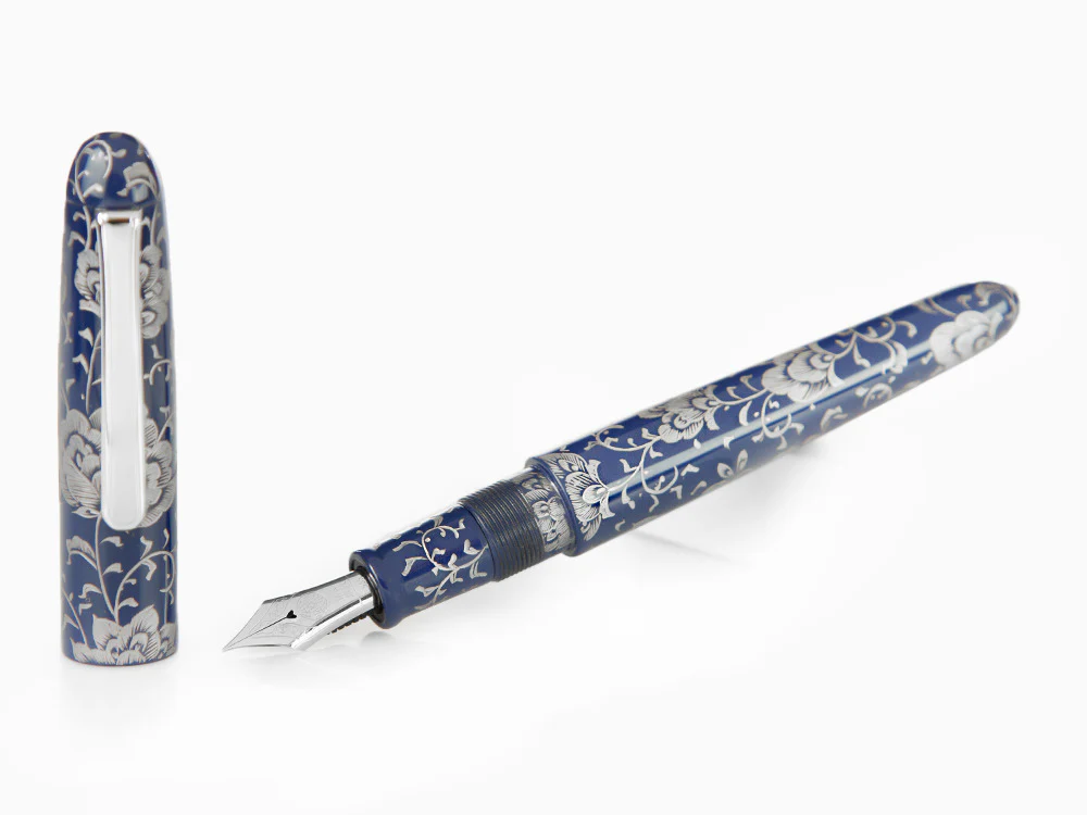 Nakaya Writer Portable Chingin Fountain Pen, Ebonite and Urushi lacquer - Image 2