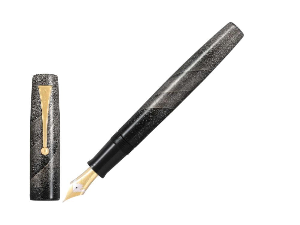 Namiki Aya Hayate Gale Fountain Pen, Black, Silver Powder, AYA-HAYATE - Image 2