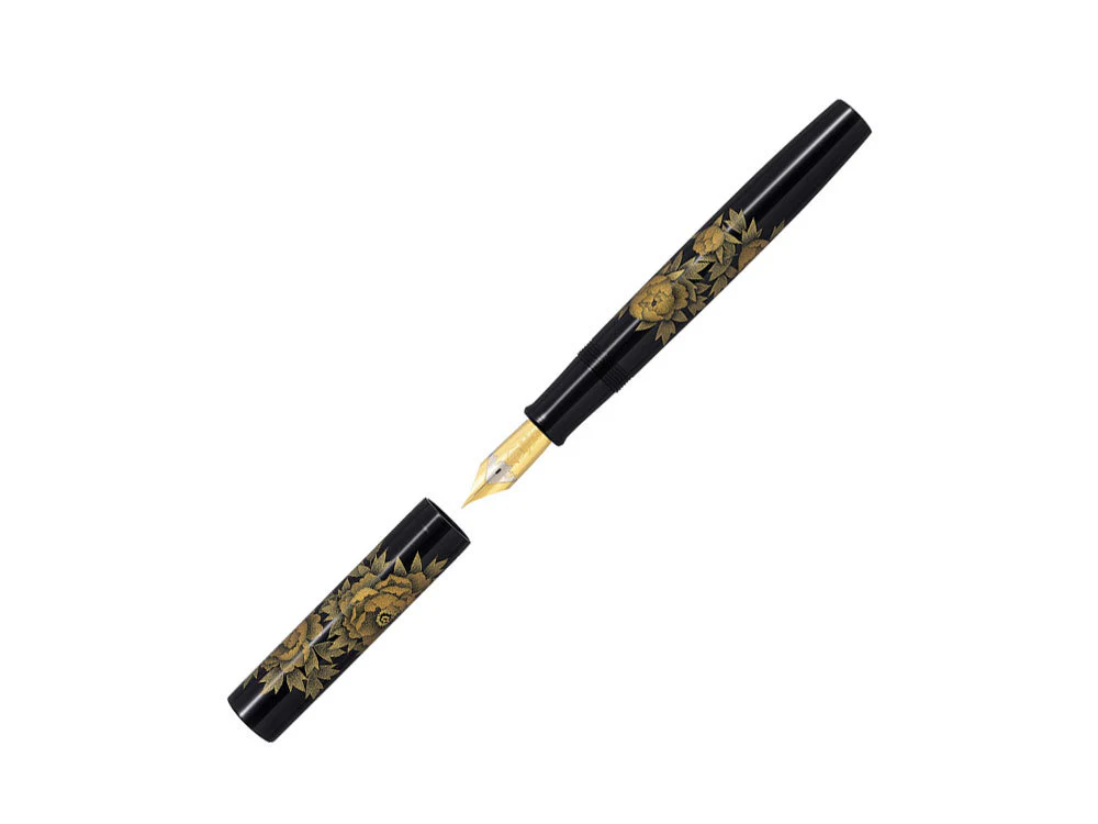 Namiki Chinkin Peony Fountain Pen, Urushi lacquer, FNFVC-70M-BN - Image 2
