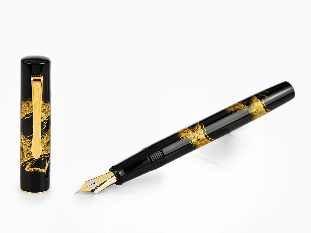Namiki Chinkin Pine Tree Fountain Pen, Maki-e, Gold trim, FNVC-10M-MT - Image 2