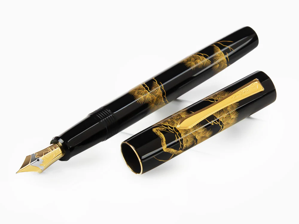 Namiki Chinkin Pine Tree Fountain Pen, Maki-e, Gold trim, FNVC-10M-MT - Image 4