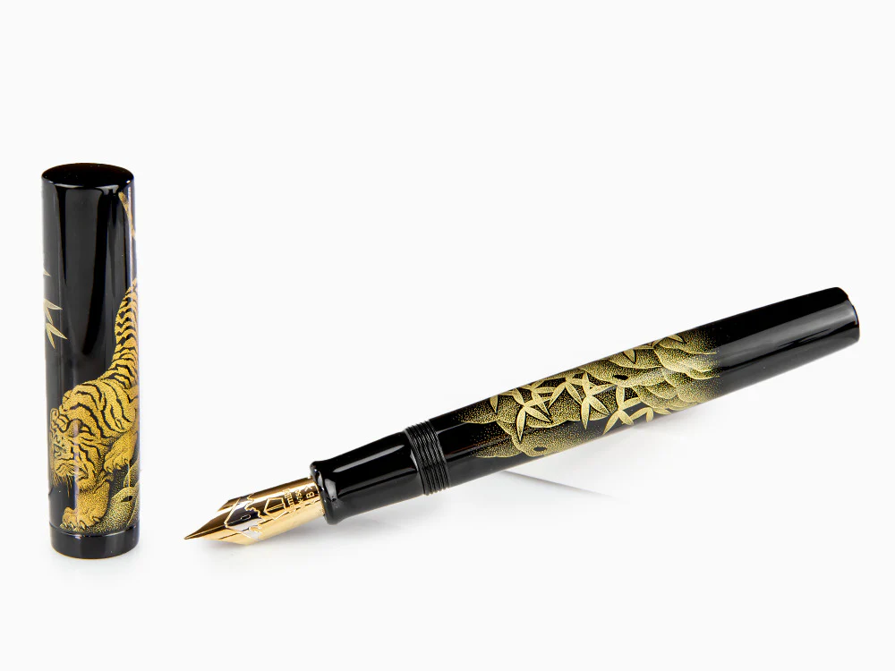 Namiki Chinkin Tiger Fountain Pen, Urushi lacquer, Gold trim - Image 2