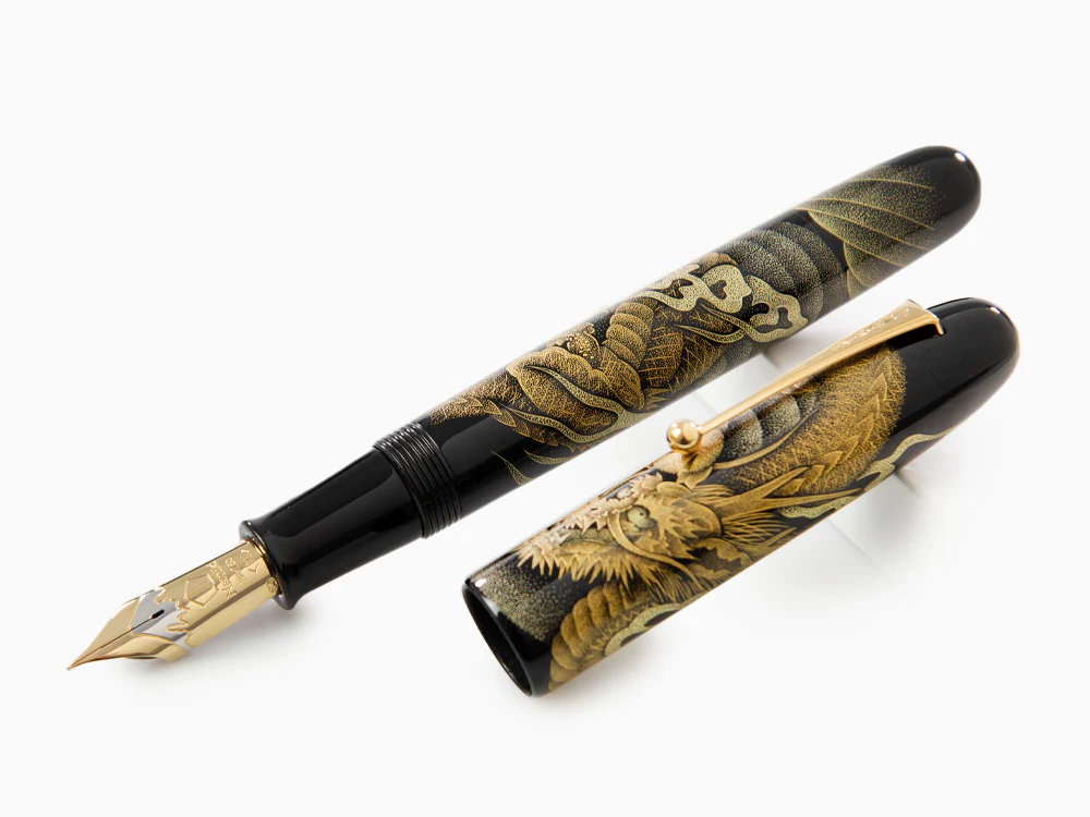 Namiki Emperor Chinkin Dragon Fountain Pen, Maki-e, Black - Image 4