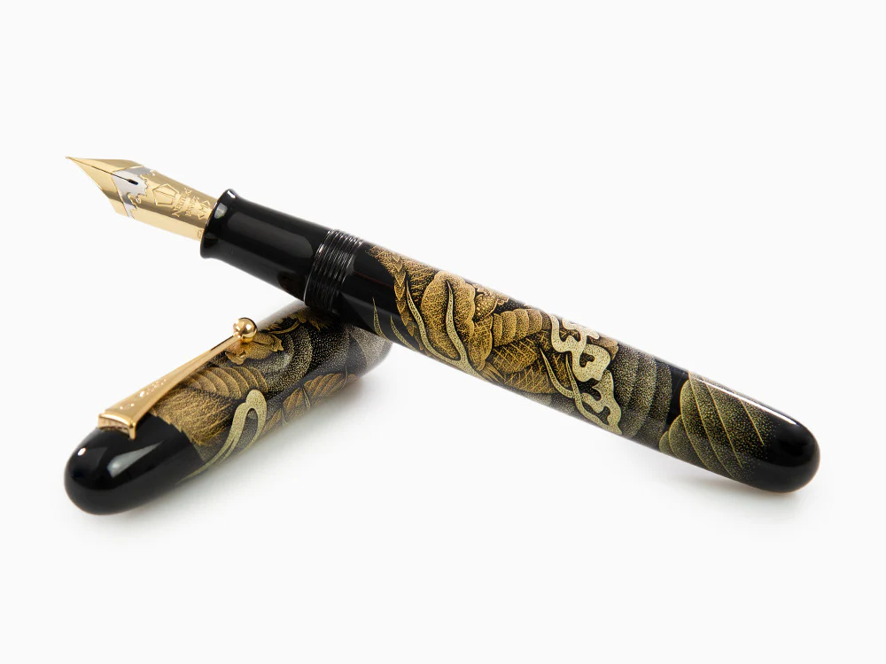 Namiki Emperor Chinkin Dragon Fountain Pen, Maki-e, Black - Image 7