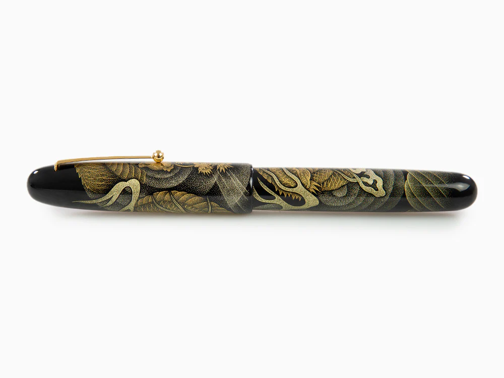 Namiki Emperor Chinkin Dragon Fountain Pen, Maki-e, Black - Image 8