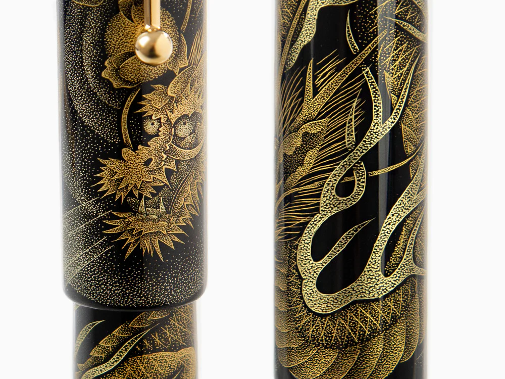 Namiki Emperor Chinkin Dragon Fountain Pen, Maki-e, Black - Image 9