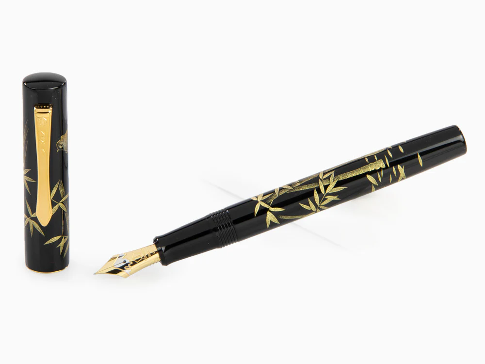Namiki Yukari Chinkin Bamboo and Sparrow Fountain Pen, FNVC20M-TAS - Image 2