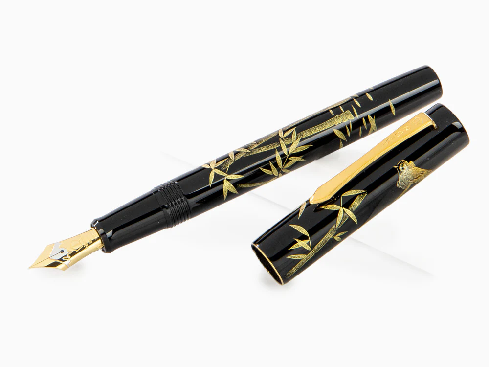 Namiki Yukari Chinkin Bamboo and Sparrow Fountain Pen, FNVC20M-TAS - Image 4