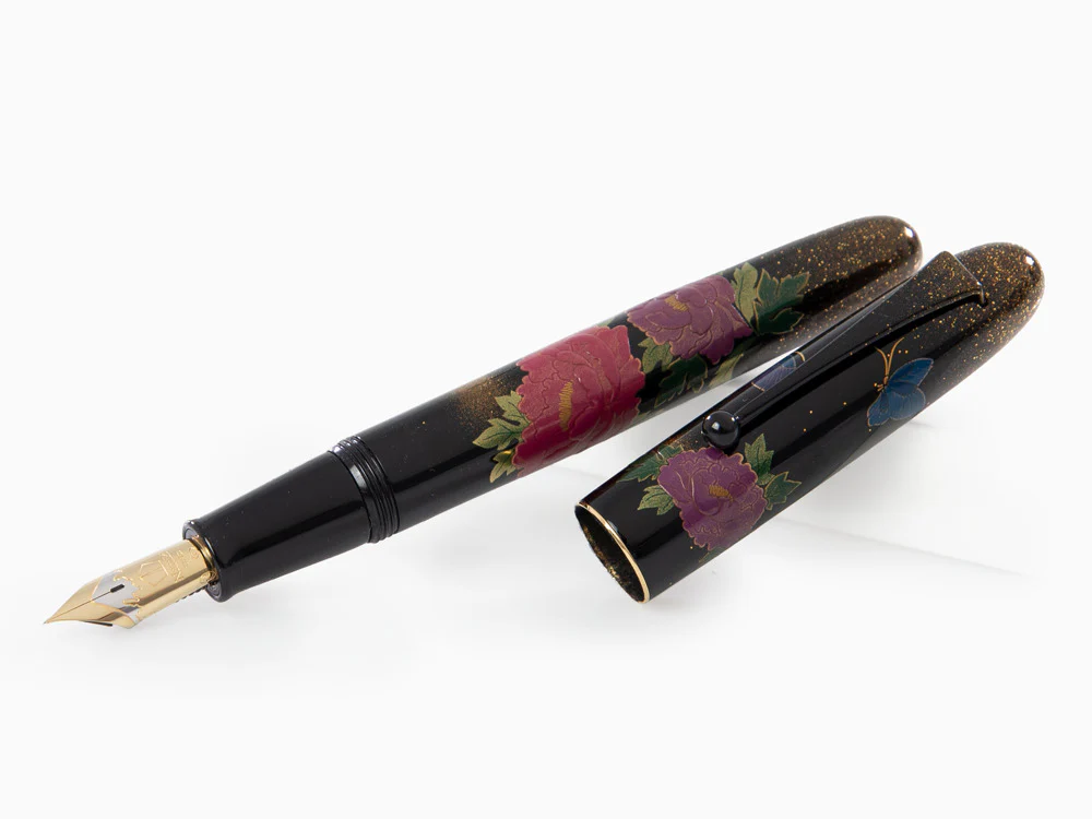 Namiki Yukari Royale Peony & Butterfly Fountain Pen, Togidashi Maki-e - Image 4