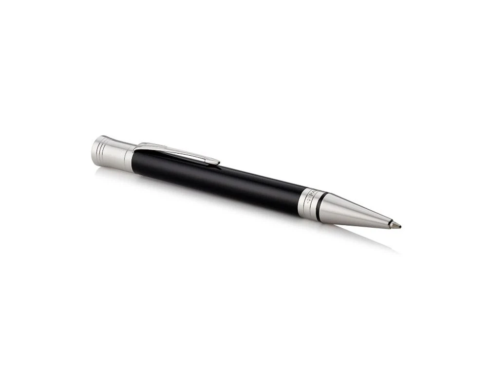 Parker Duofold Ballpoint Pen, Precious Resine, Palladium Trim, Black, 1931390 - Image 3