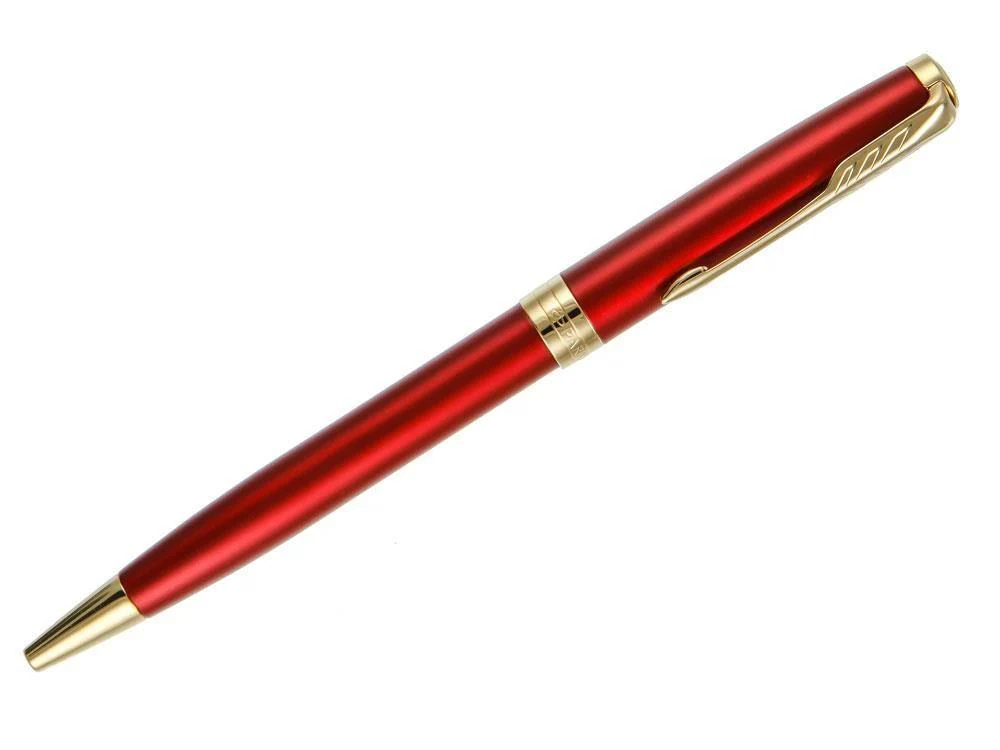 Parker Sonnet Ballpoint Pen, Lacquer, Gold Trim, Red, 1931476 - Image 2