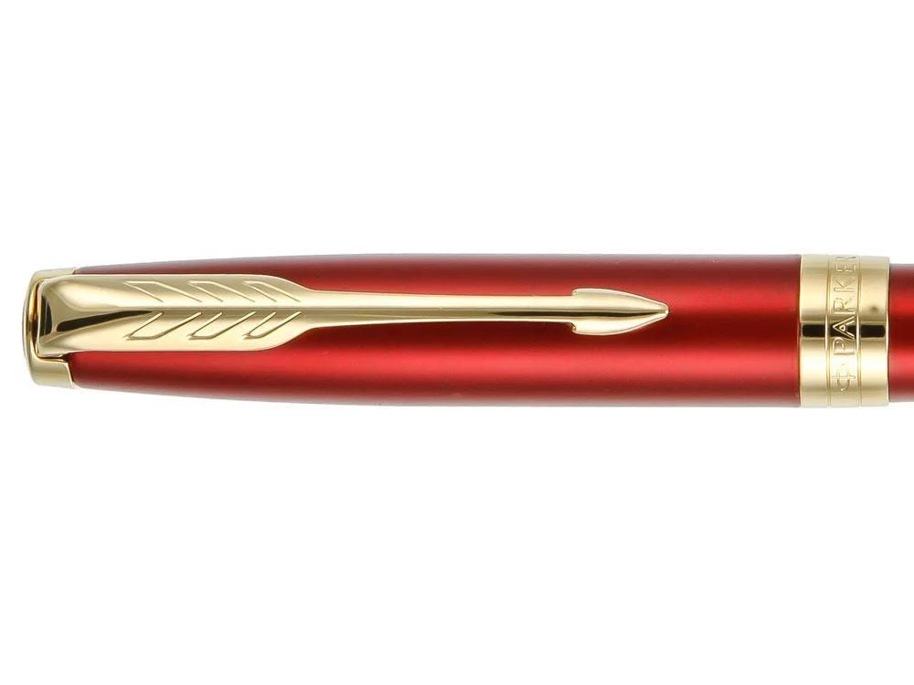 Parker Sonnet Ballpoint Pen, Lacquer, Gold Trim, Red, 1931476 - Image 6