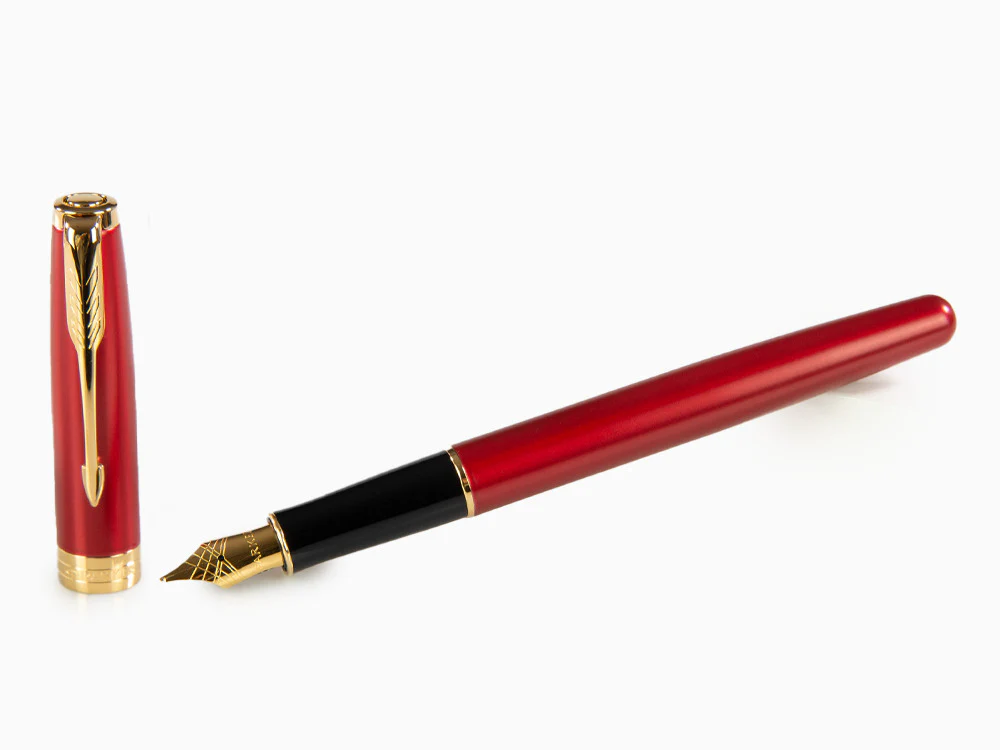 Parker Sonnet Fountain Pen, Lacquer, Gold Trim, Red, 1931474 - Image 2