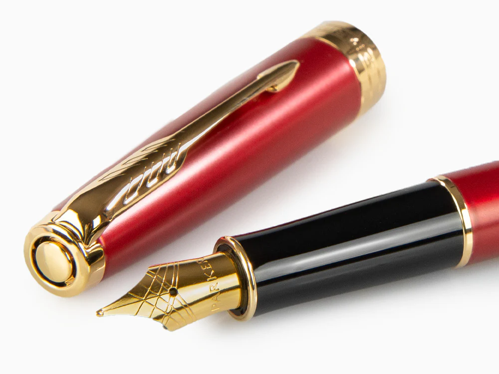 Parker Sonnet Fountain Pen, Lacquer, Gold Trim, Red, 1931474 - Image 4