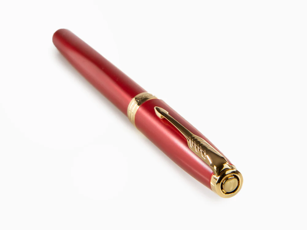 Parker Sonnet Fountain Pen, Lacquer, Gold Trim, Red, 1931474 - Image 5