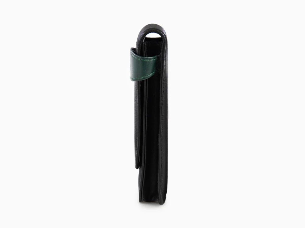 Pelikan 2 Pen Case, Leather, Black-Green, Soft, Flap tuck, 923722 - Image 4