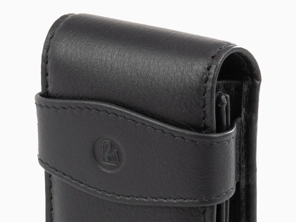 Pelikan 3 Pen Case, Leather, Black, Soft, 923433 - Image 6