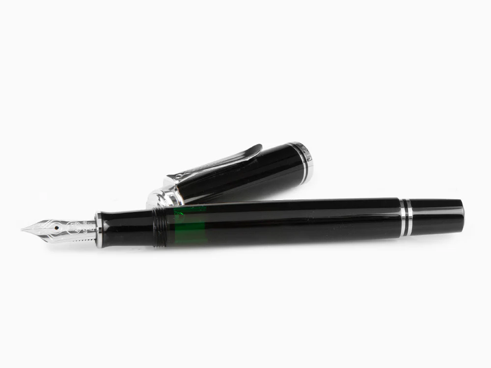 Pelikan 405 Fountain Pen, Black Resin, Silver trim, 924423 - Image 7
