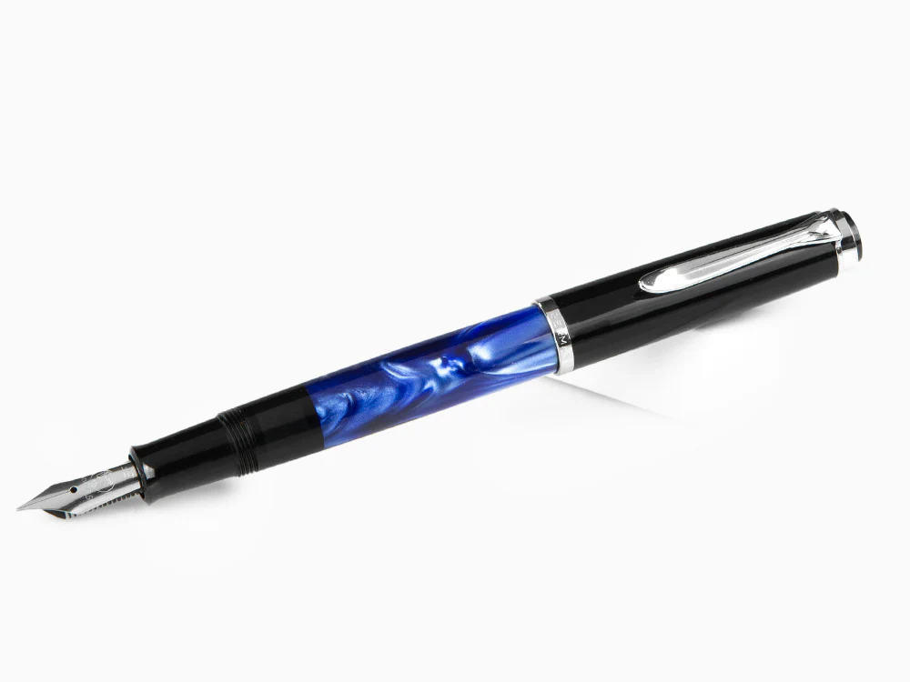 Pelikan Classic M205 Fountain Pen, Blue Marble, Chrome trim, 801973 - Image 4