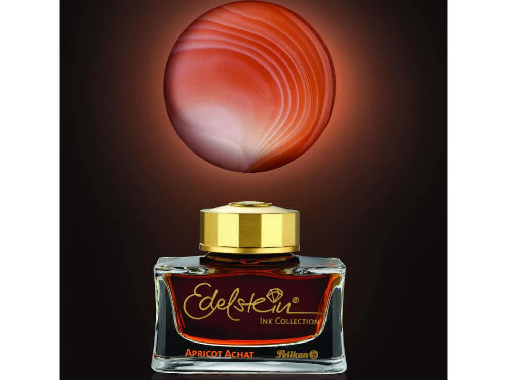 Pelikan Edelstein Apricot Achat 2025 Ink Bottle, 50ml, Orange, - Image 3