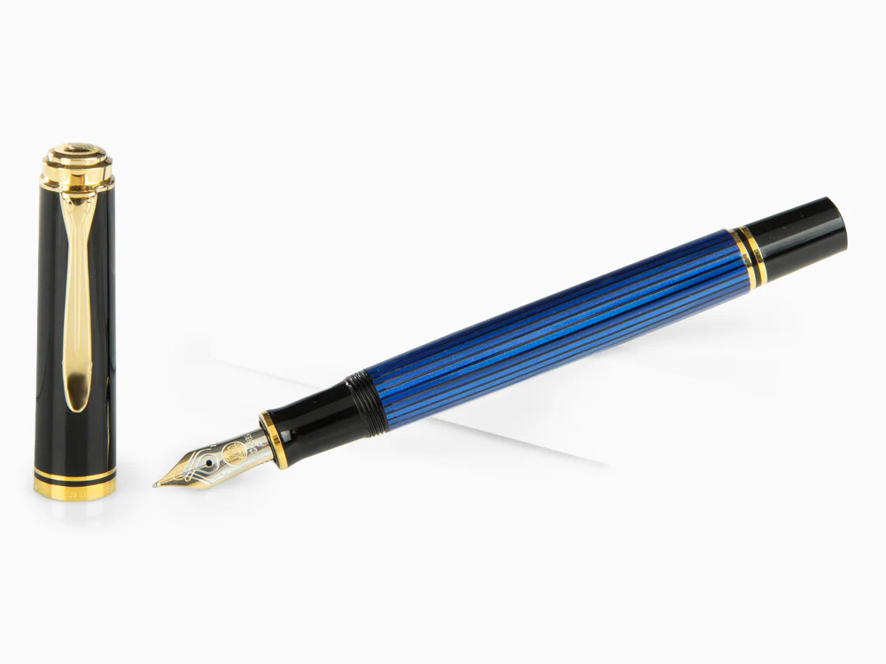 Pelikan Fountain Pen Souverän M400 - Black & Blue - 14k Gold Nib, 994947 - Image 2