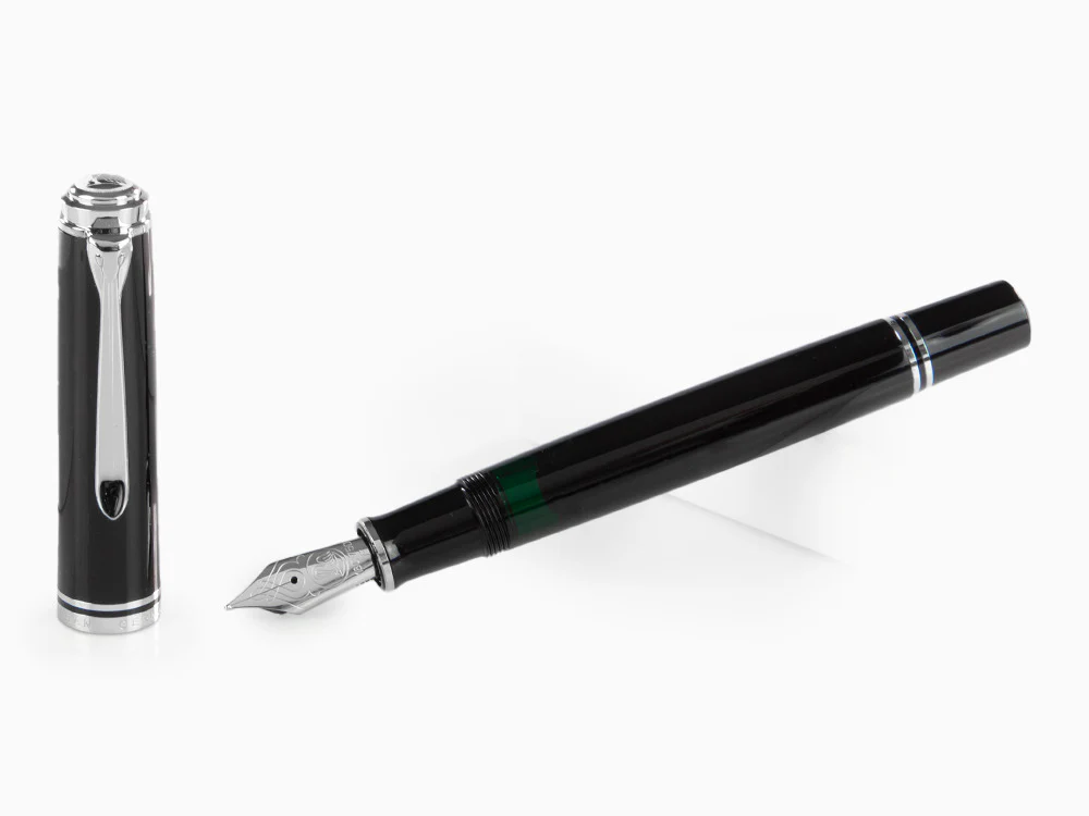 Pelikan Fountain Pen Souverän M805 Black- Silver Plated, 925446 - Image 2