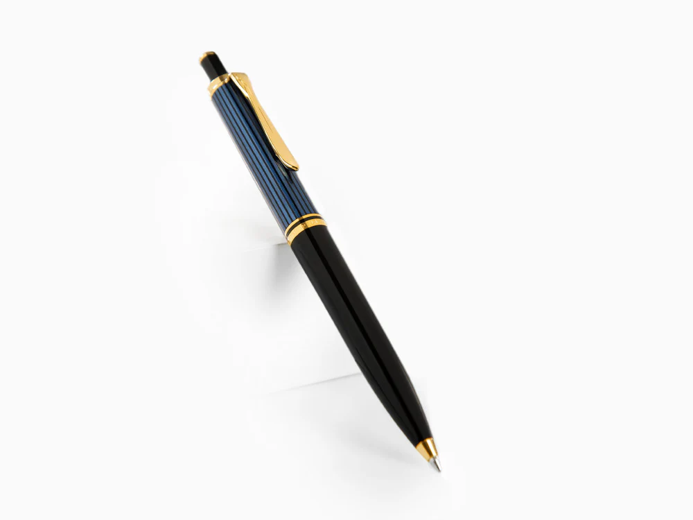 Pelikan K400 Ballpoint pen, Black and blue, Gold trim, 987800 - Image 3
