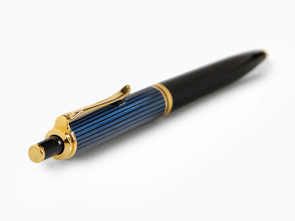 Pelikan K400 Ballpoint pen, Black and blue, Gold trim, 987800 - Image 4