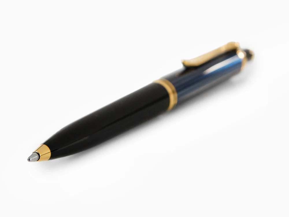 Pelikan K400 Ballpoint pen, Black and blue, Gold trim, 987800 - Image 5
