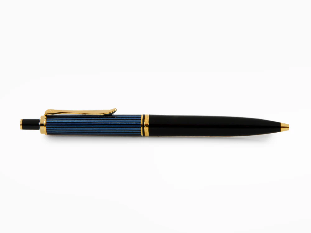 Pelikan K400 Ballpoint pen, Black and blue, Gold trim, 987800 - Image 7