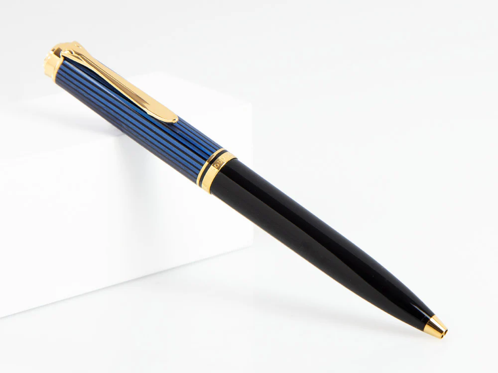 Pelikan K600 Ballpoint pen, Black and blue, Gold trim, 988378 - Image 3