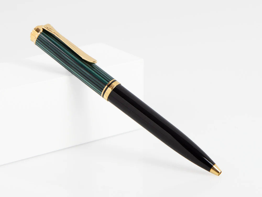Pelikan K600 Ballpoint pen, Black and green, Gold trim, 980086 - Image 3