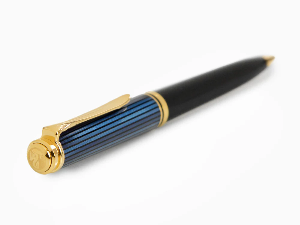 Pelikan K800 Ballpoint pen, Black and blue, Gold trim, 987842 - Image 4
