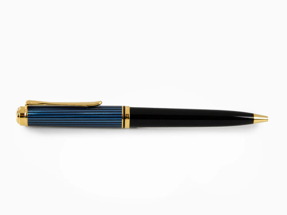 Pelikan K800 Ballpoint pen, Black and blue, Gold trim, 987842 - Image 7