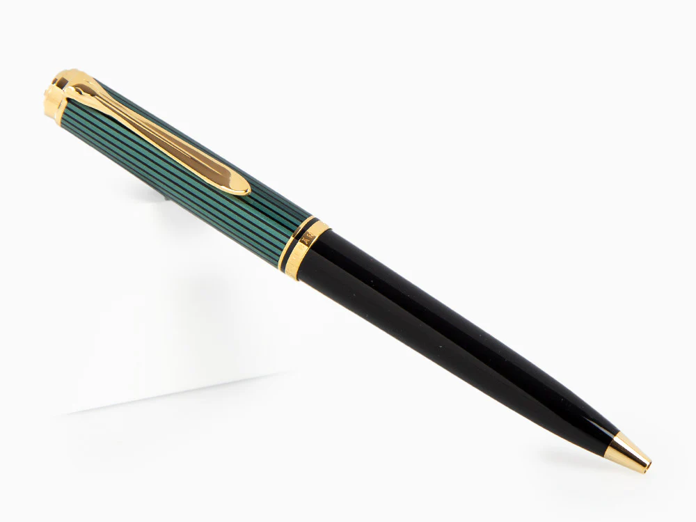 Pelikan K800 Ballpoint pen, Black and green, Gold trim, 987834 - Image 3