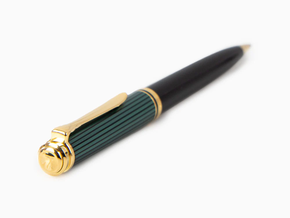 Pelikan K800 Ballpoint pen, Black and green, Gold trim, 987834 - Image 6