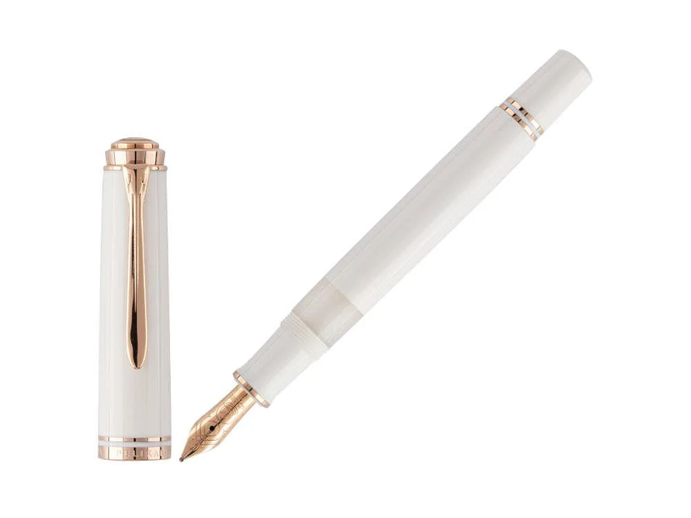 Pelikan M600 White & Rose Gold Fountain Pen, Special Edition, 300014586 - Image 2