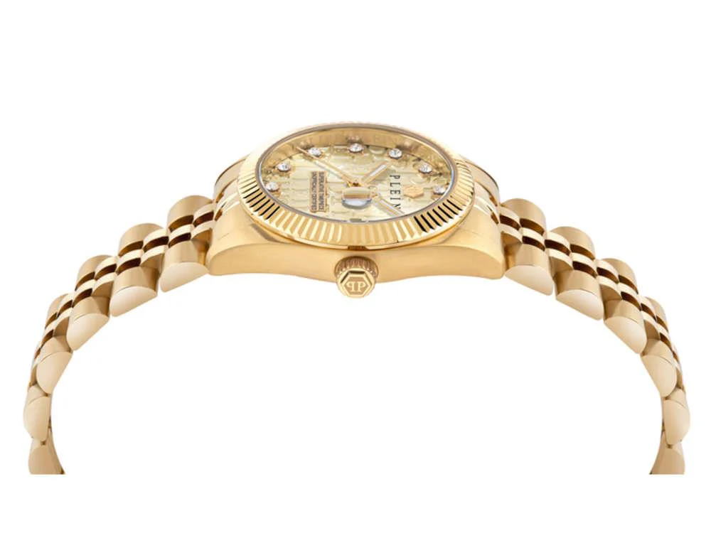 Philipp Plein Date Superlative Quartz Watch, Golden, 28 mm, PWNFA0525 - Image 4