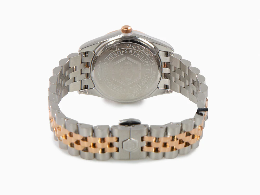 Philipp Plein Date Superlative Quartz Watch, Rose Gold, White, 34 mm, PWYAA0223 - Image 3