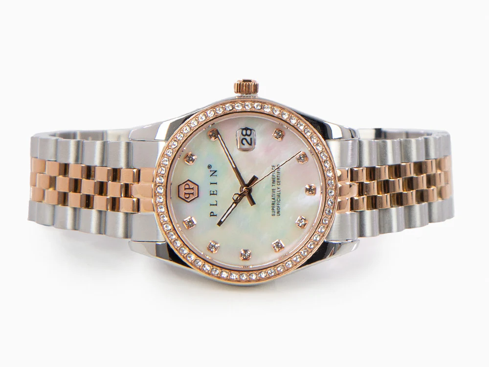Philipp Plein Date Superlative Quartz Watch, Rose Gold, White, 34 mm, PWYAA0223 - Image 7
