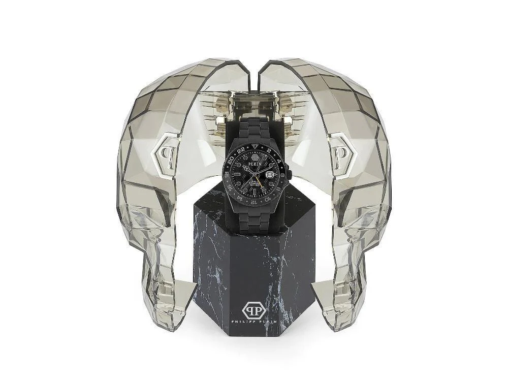 Philipp Plein GMT-I Challenger Quartz Watch, PVD, Black, 44 mm, PWYBA0923 - Image 5