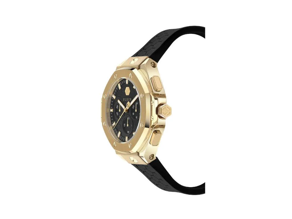 Philipp Plein Plein Chrono Royal Quartz Watch, PVD Gold, Black, 42 mm, PWPSA0124 - Image 3