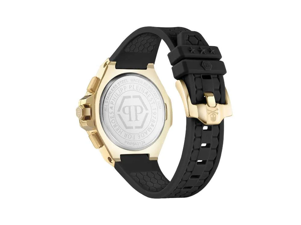 Philipp Plein Plein Chrono Royal Quartz Watch, PVD Gold, Black, 42 mm, PWPSA0124 - Image 4
