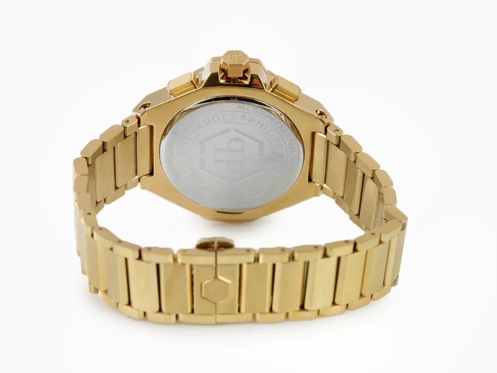 Philipp Plein Plein Chrono Royal Quartz Watch, PVD Gold, Black, 42 mm, PWPSA0424 - Image 3