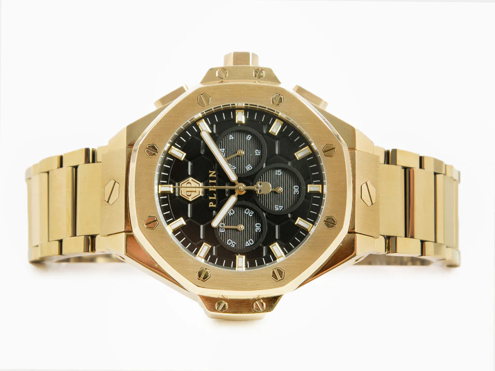 Philipp Plein Plein Chrono Royal Quartz Watch, PVD Gold, Black, 42 mm, PWPSA0424 - Image 7