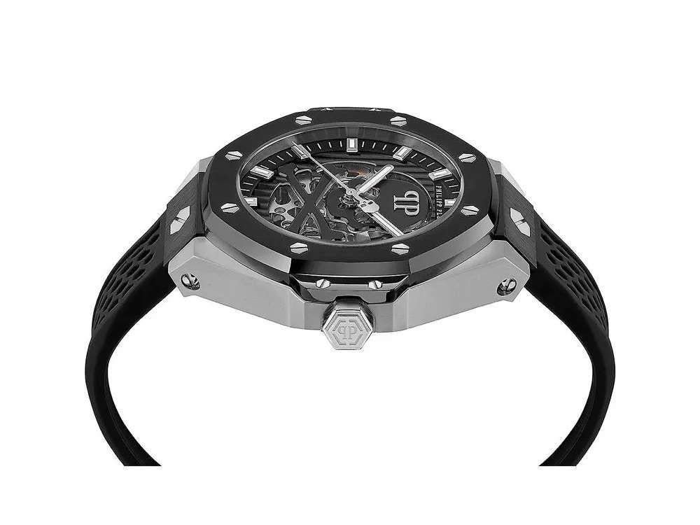 Philipp Plein Skeleton Royal Automatic Watch, Black, 46 mm, PWPFA0824 - Image 4
