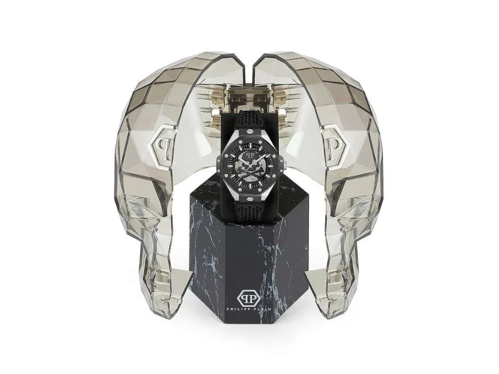 Philipp Plein Skeleton Royal Automatic Watch, Black, 46 mm, PWPFA0824 - Image 5