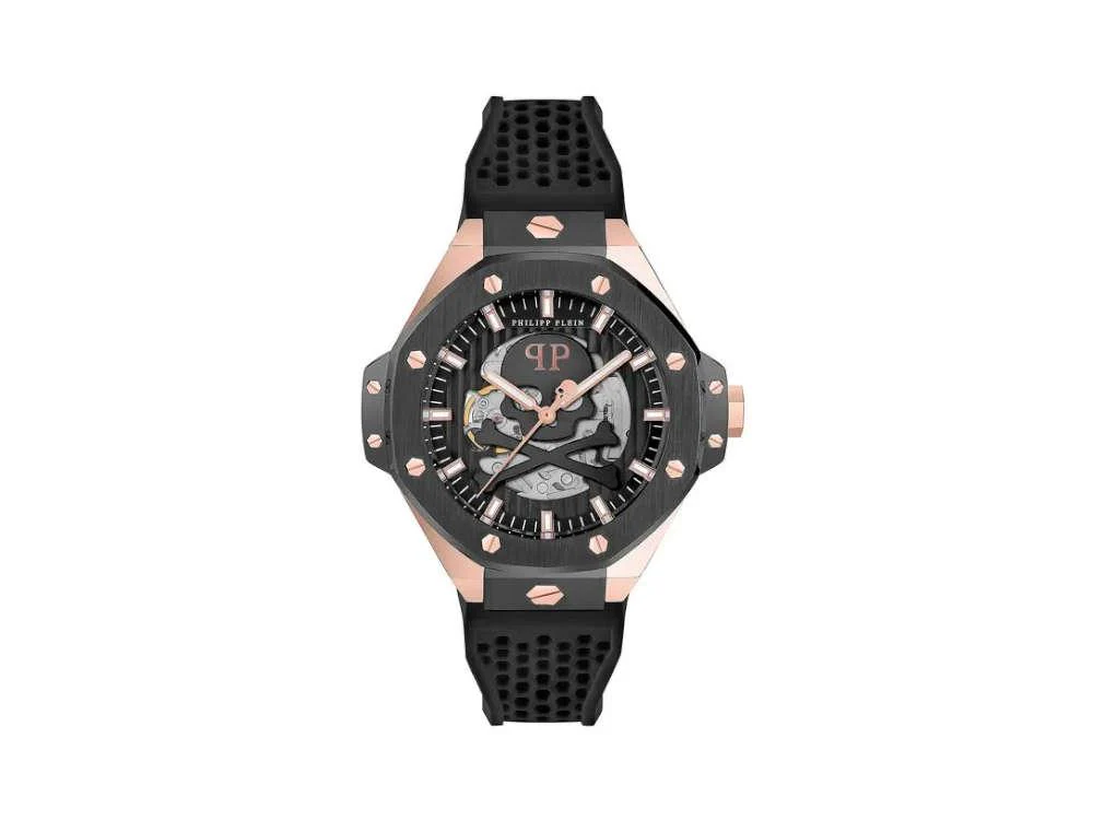 Philipp Plein Skeleton Royal Automatic Watch, PVD Gold, Black, 46 mm, PWPFA0224 - Image 2