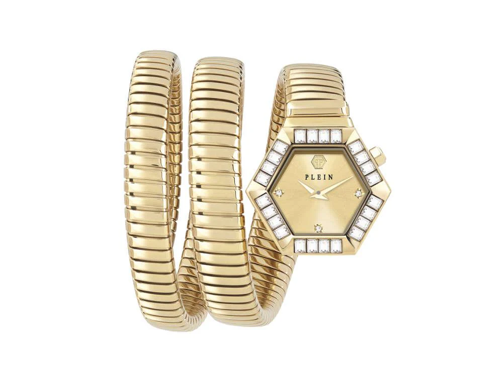 Philipp Plein Snake Hexagon Quartz Watch, Golden, 28 mm, PWZAA1025 - Image 2